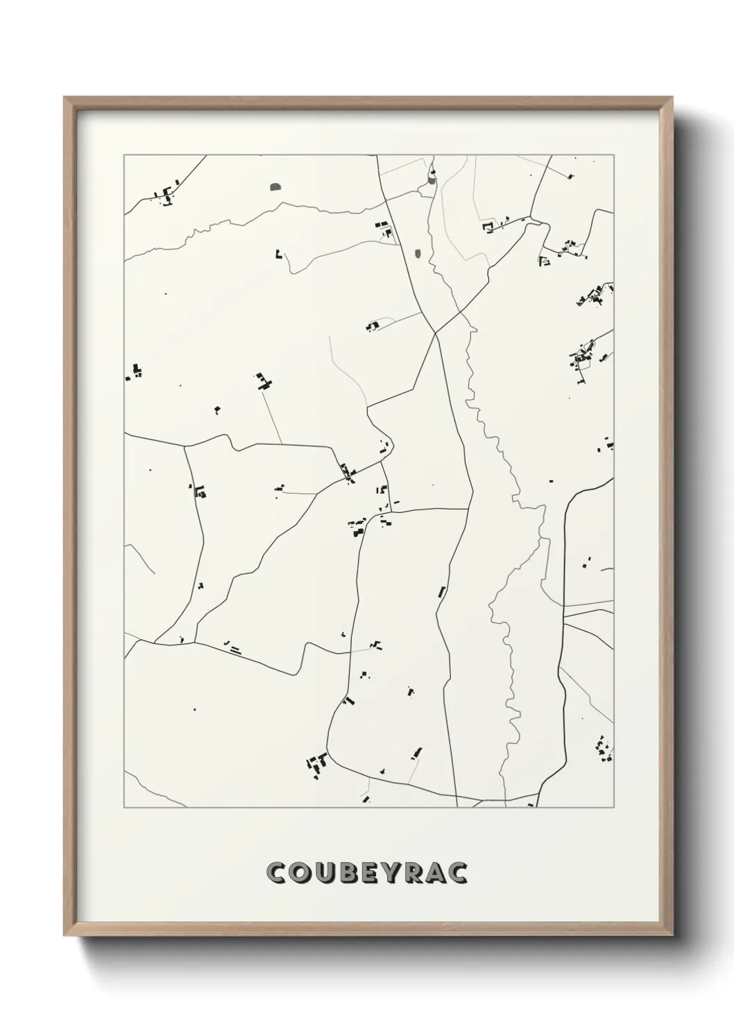 Une affiche de carte sur Coubeyrac