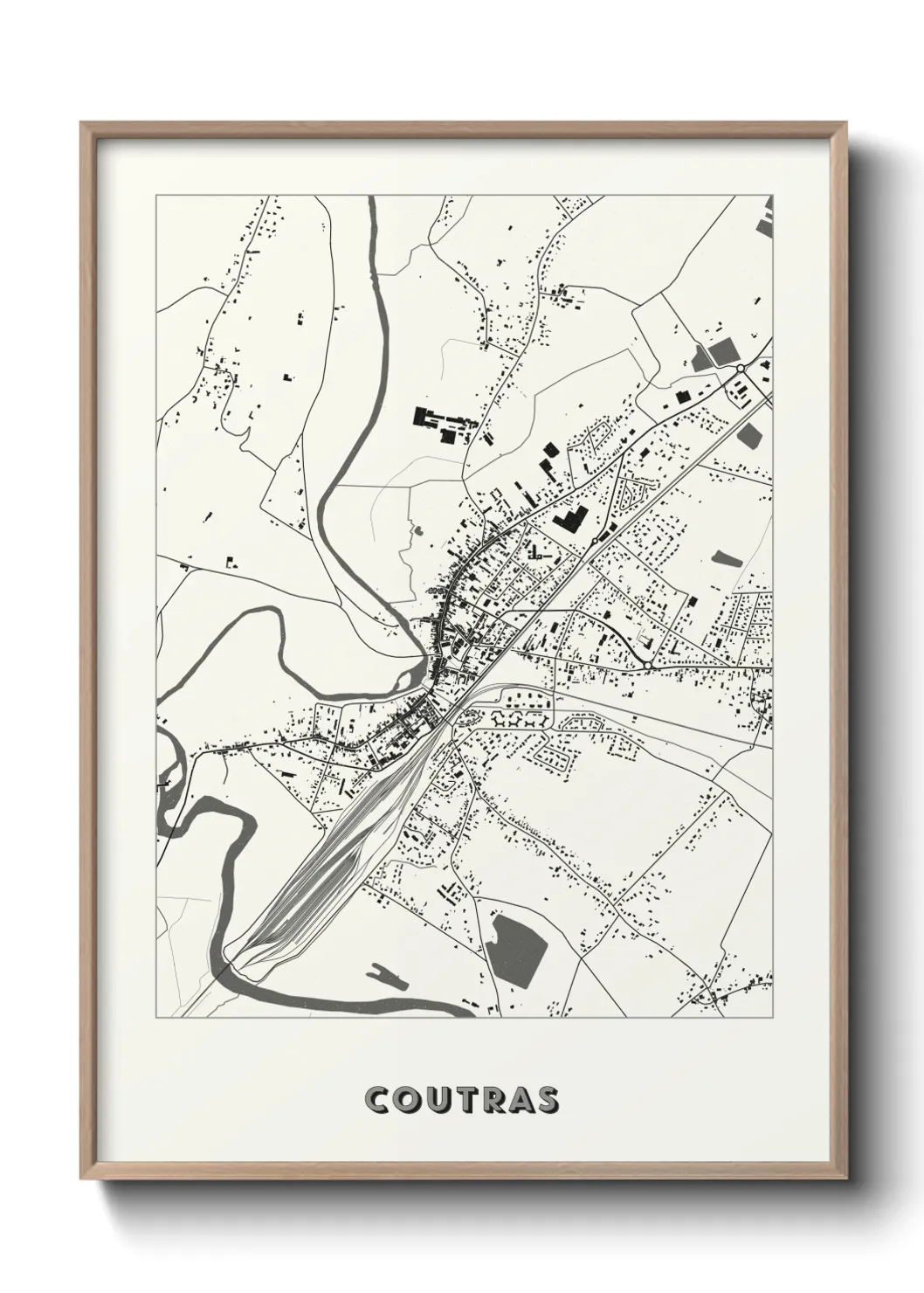 Une affiche de carte sur Coutras
