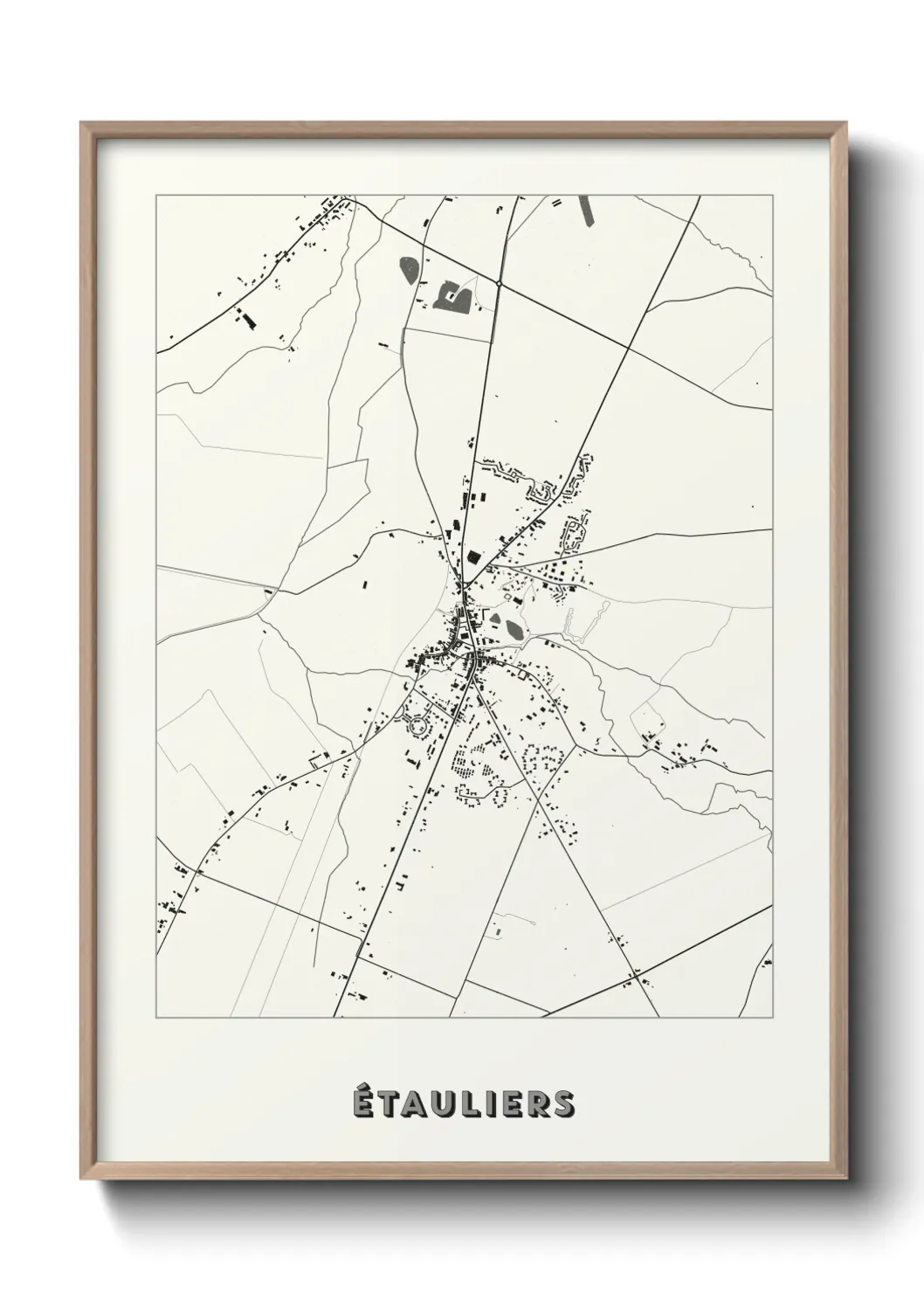 Une affiche de carte sur Étauliers