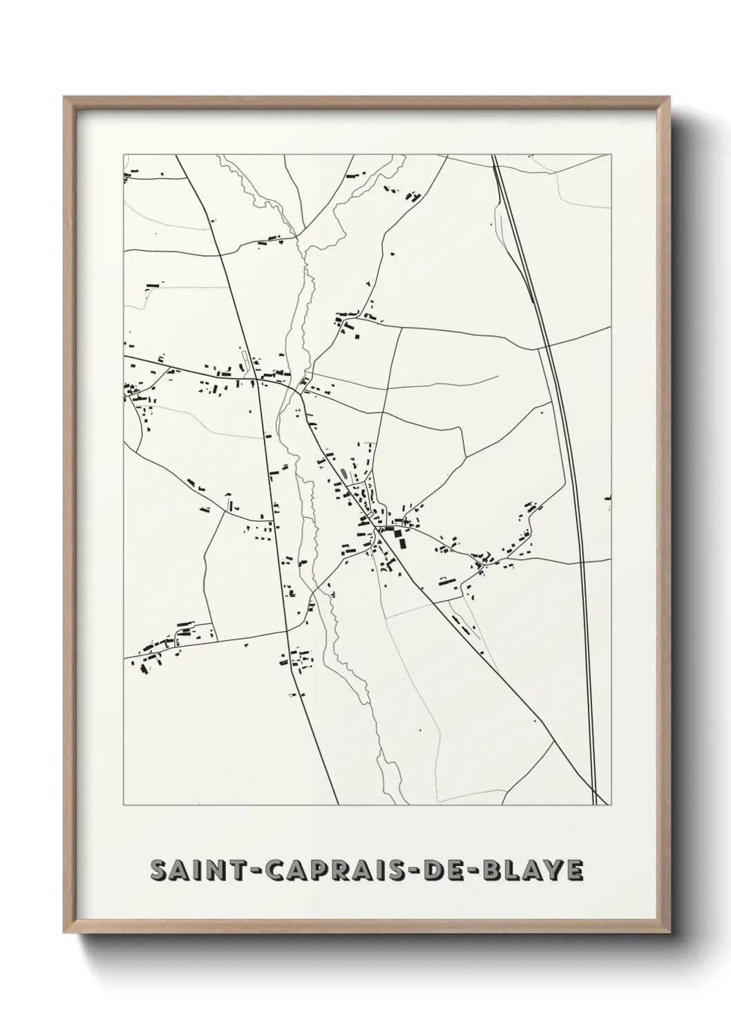 Une affiche de carte sur Saint-Caprais-de-Blaye