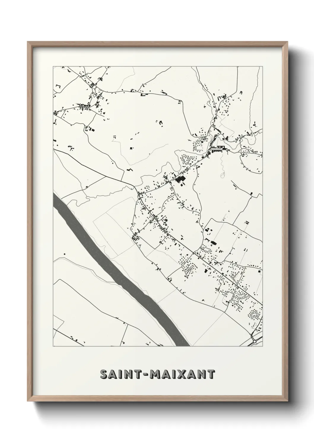 Une affiche de carte sur Saint-Maixant