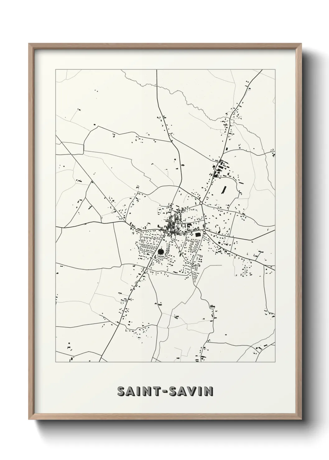 Une affiche de carte sur Saint-Savin