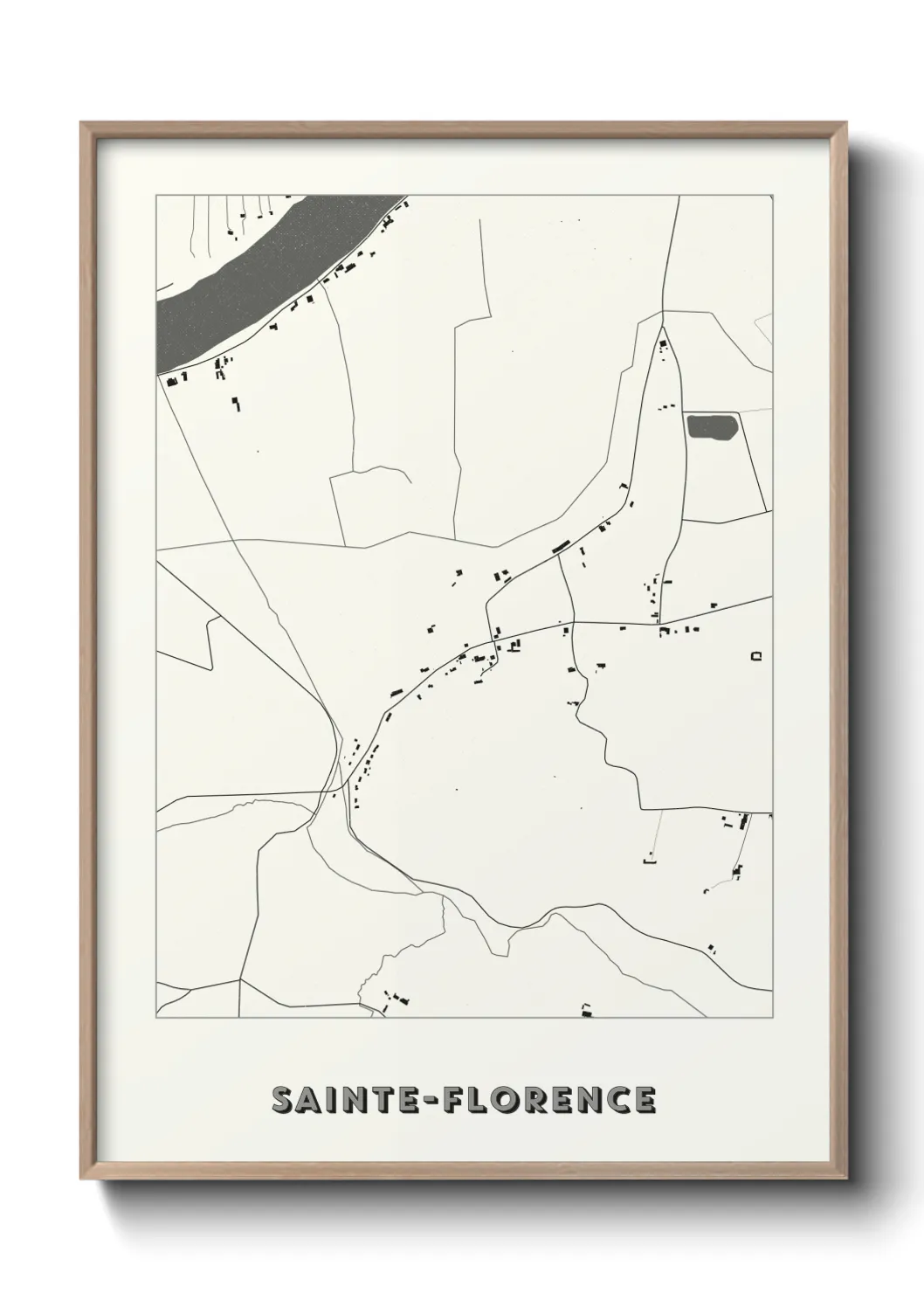 Une affiche de carte sur Sainte-Florence