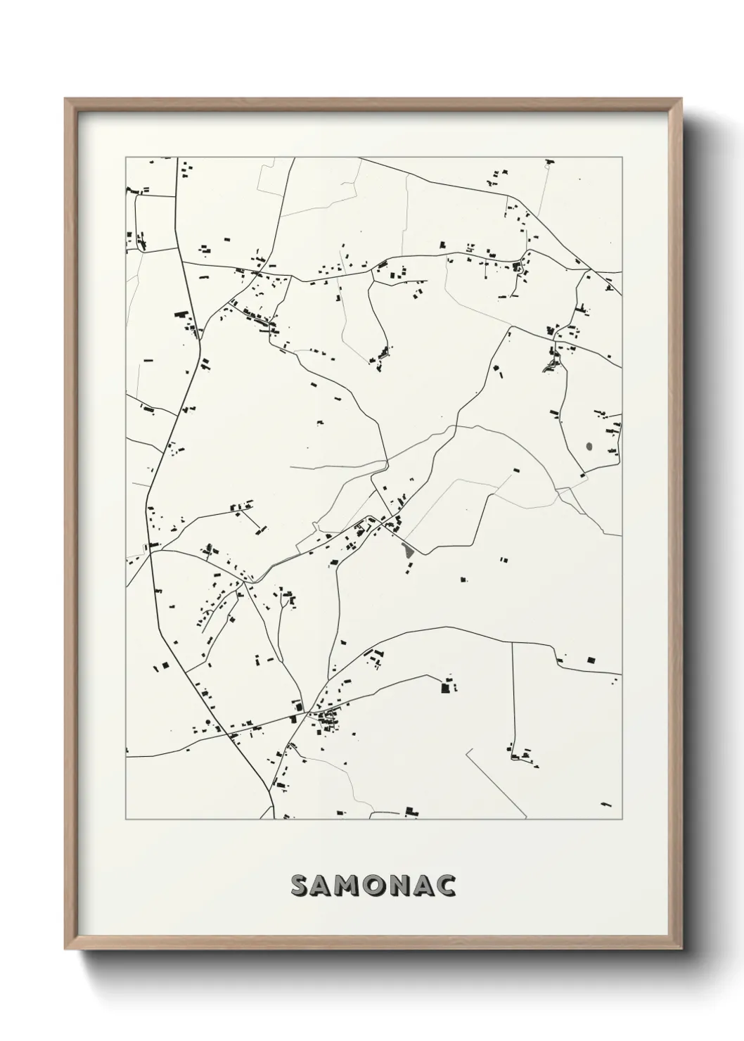 Une affiche de carte sur Samonac