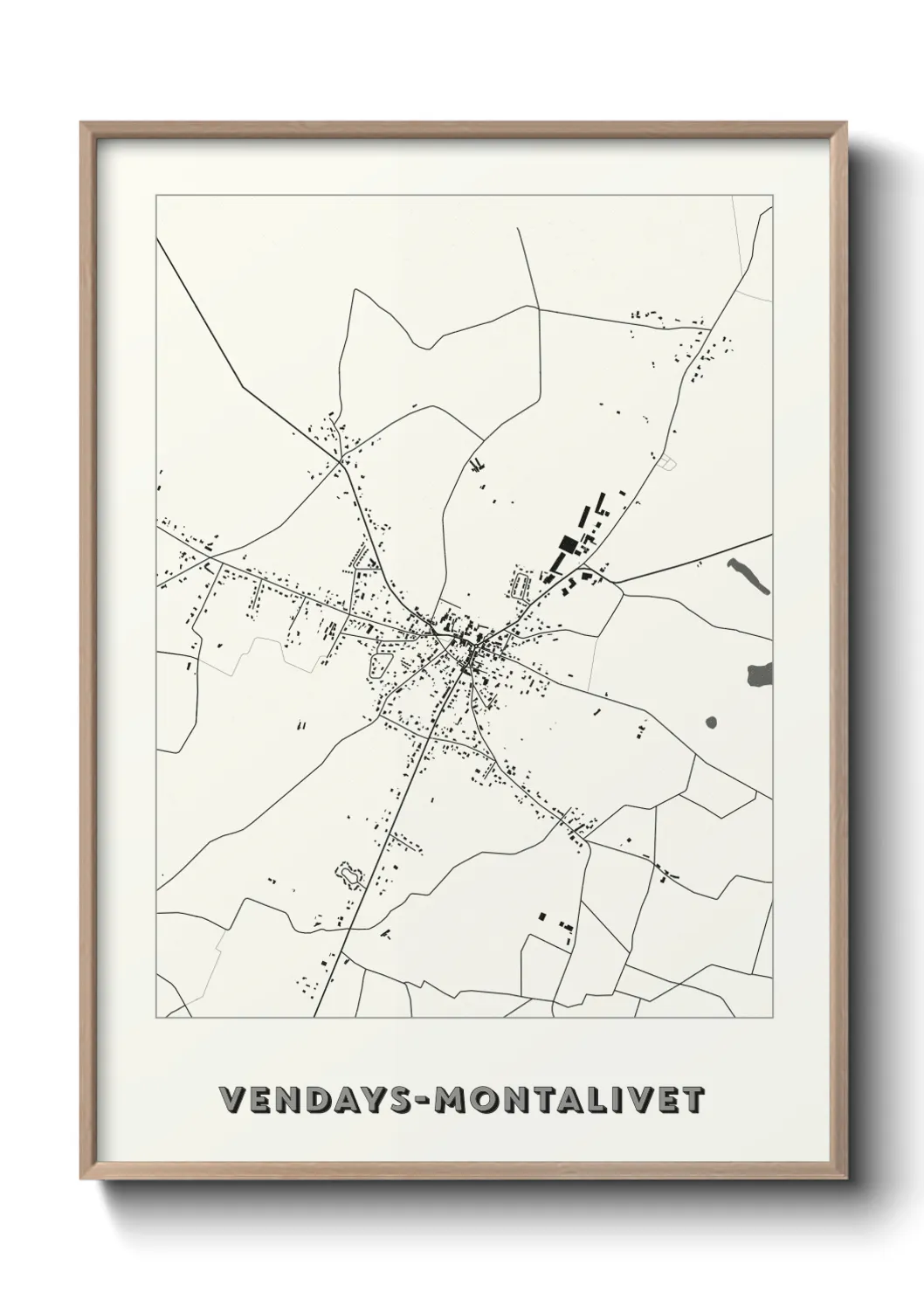 Une affiche de carte sur Vendays-Montalivet