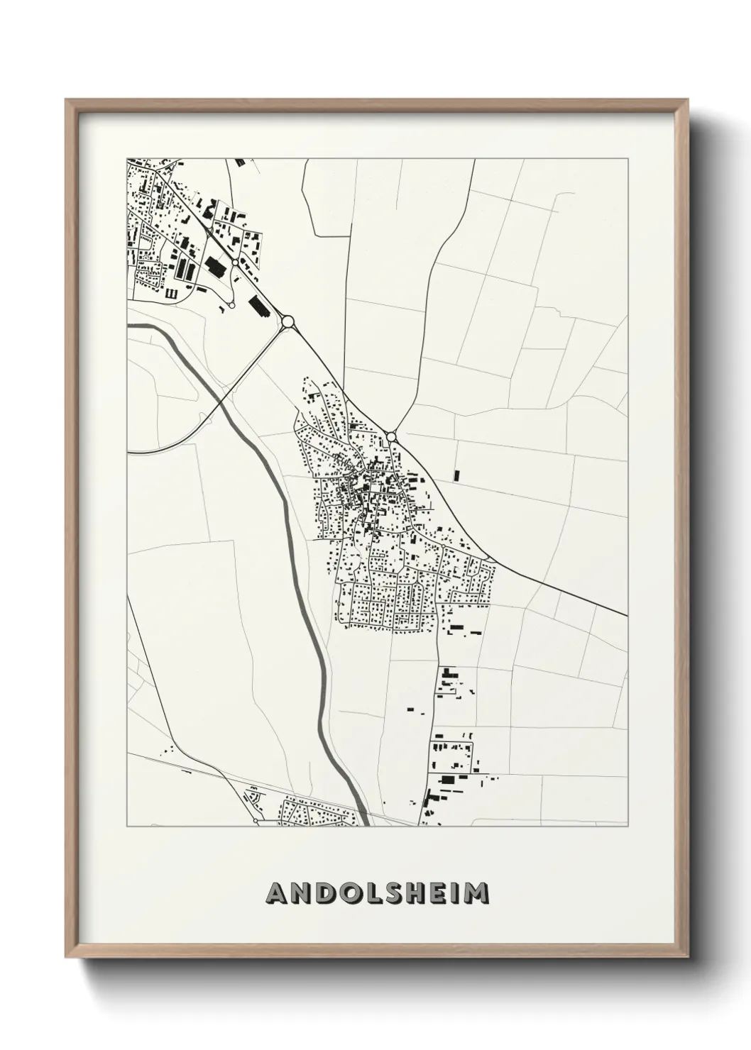 Une affiche de carte sur Andolsheim