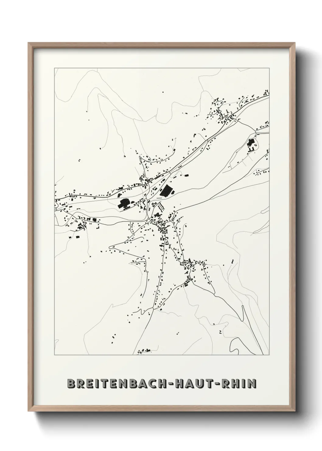 Une affiche de carte sur Breitenbach-Haut-Rhin