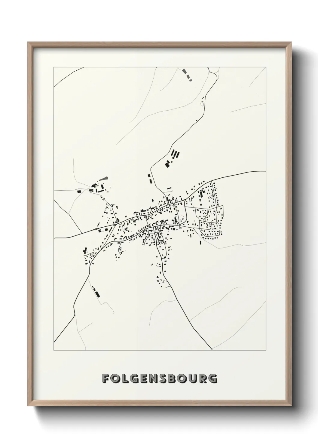 Une affiche de carte sur Folgensbourg