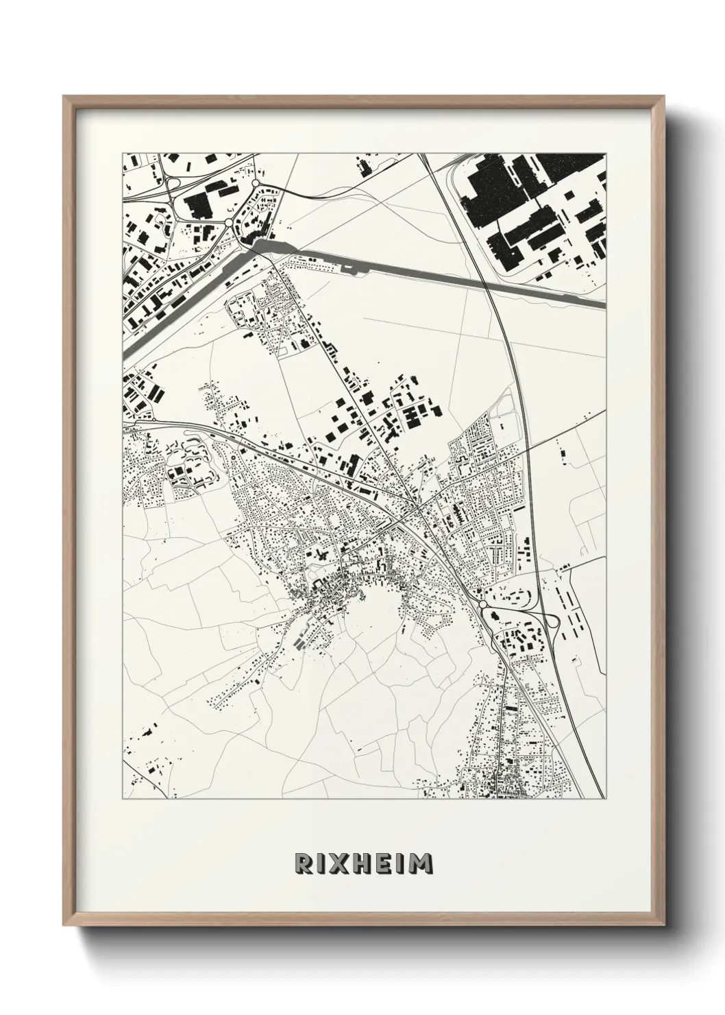 Une affiche de carte sur Rixheim