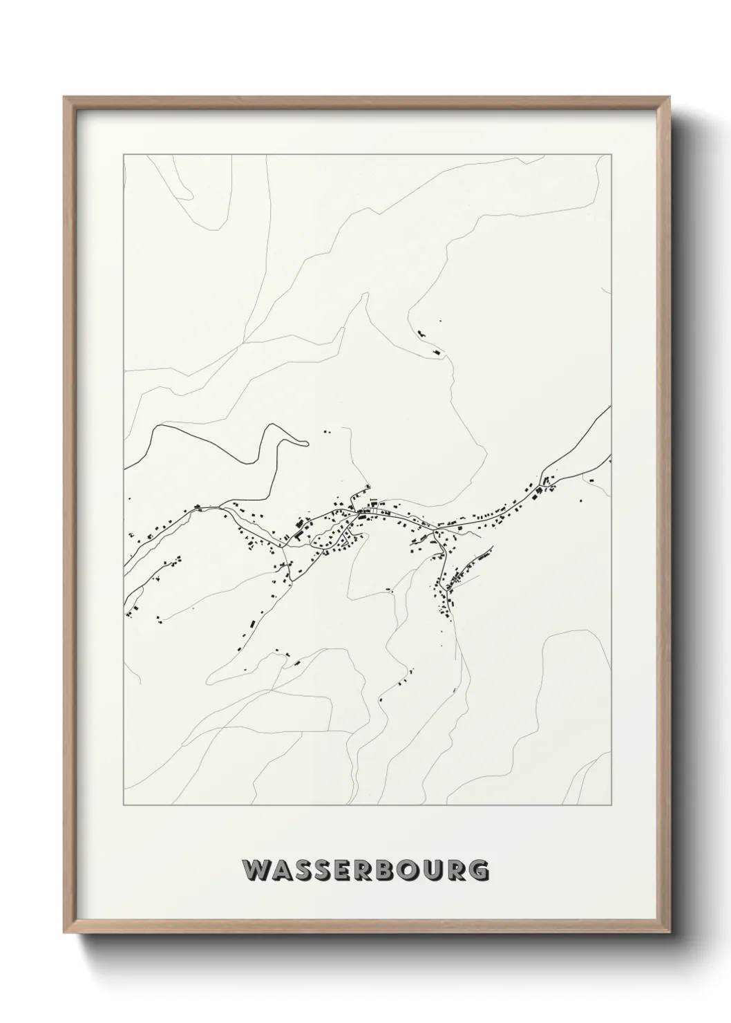 Une affiche de carte sur Wasserbourg