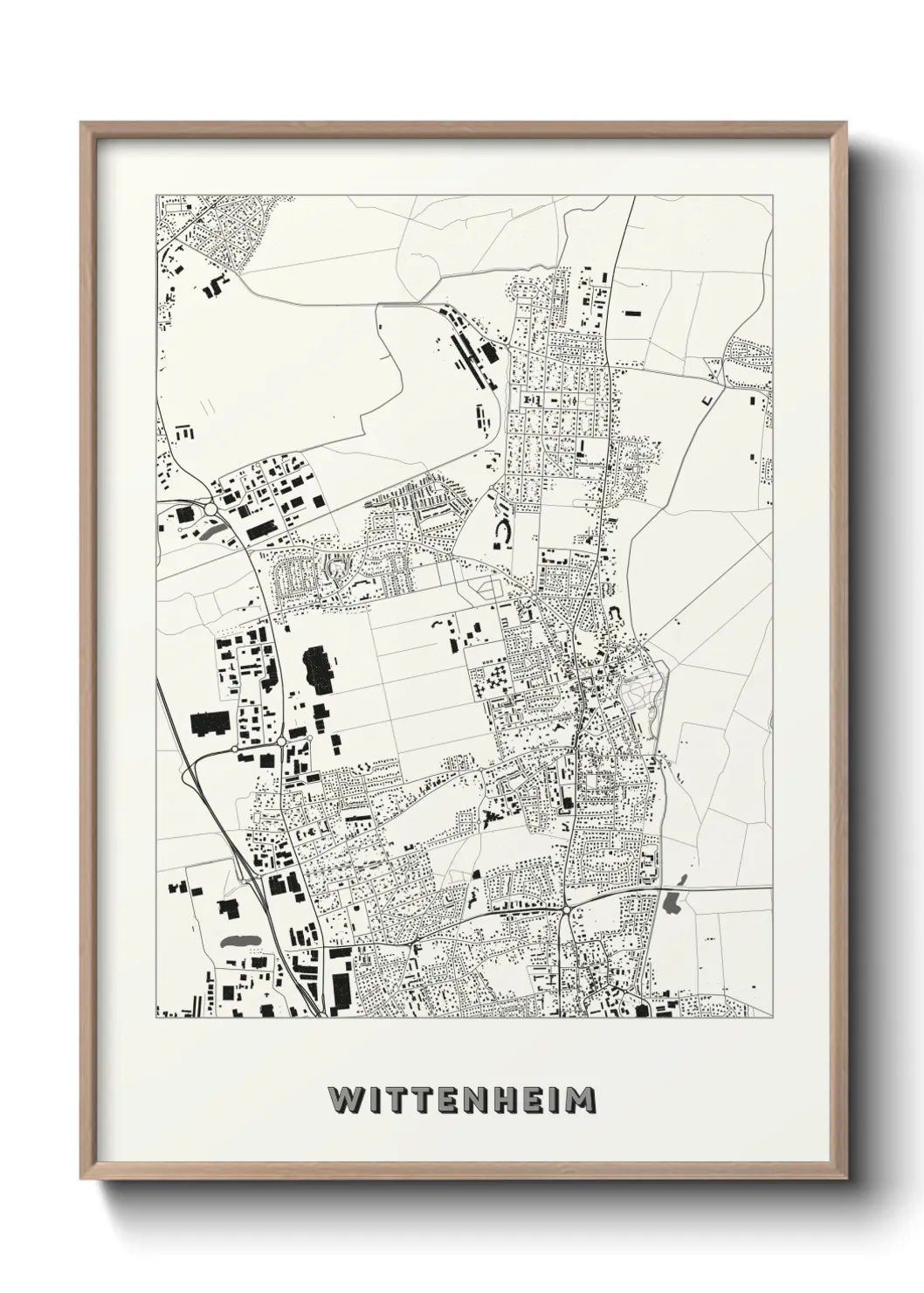Une affiche de carte sur Wittenheim