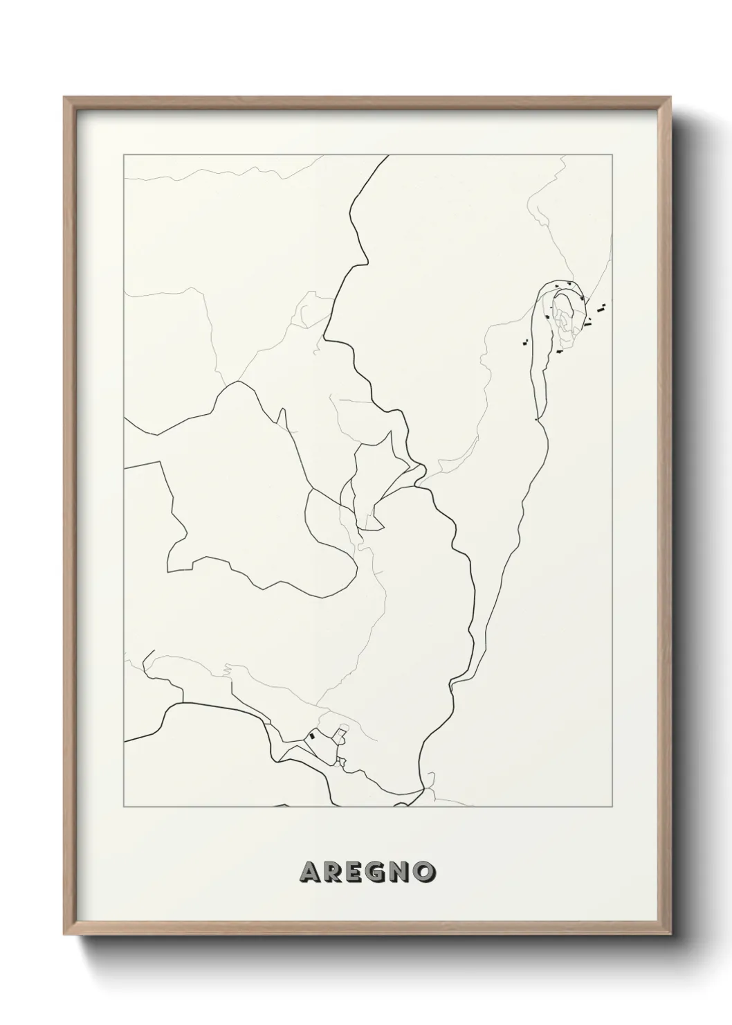 Une affiche de carte sur Aregno