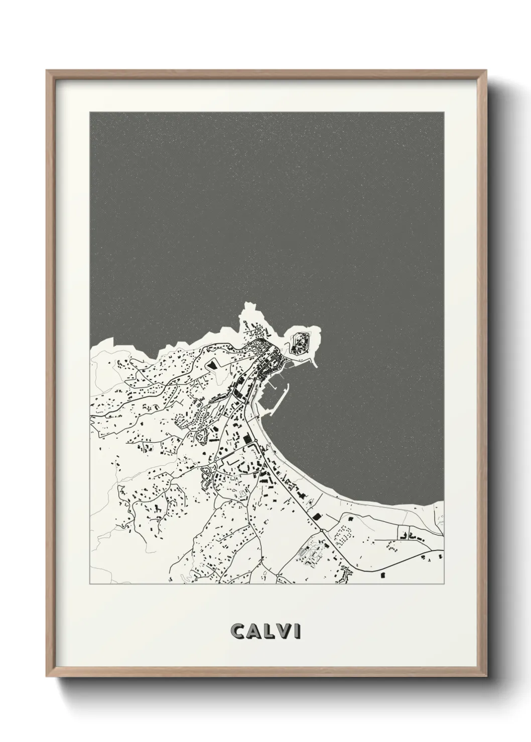 Une affiche de carte sur Calvi