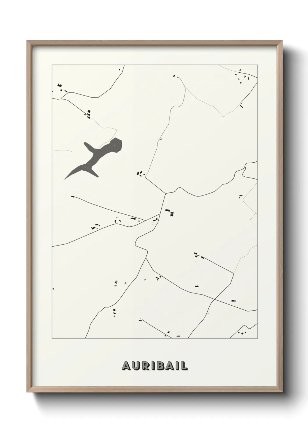 Une affiche de carte sur Auribail