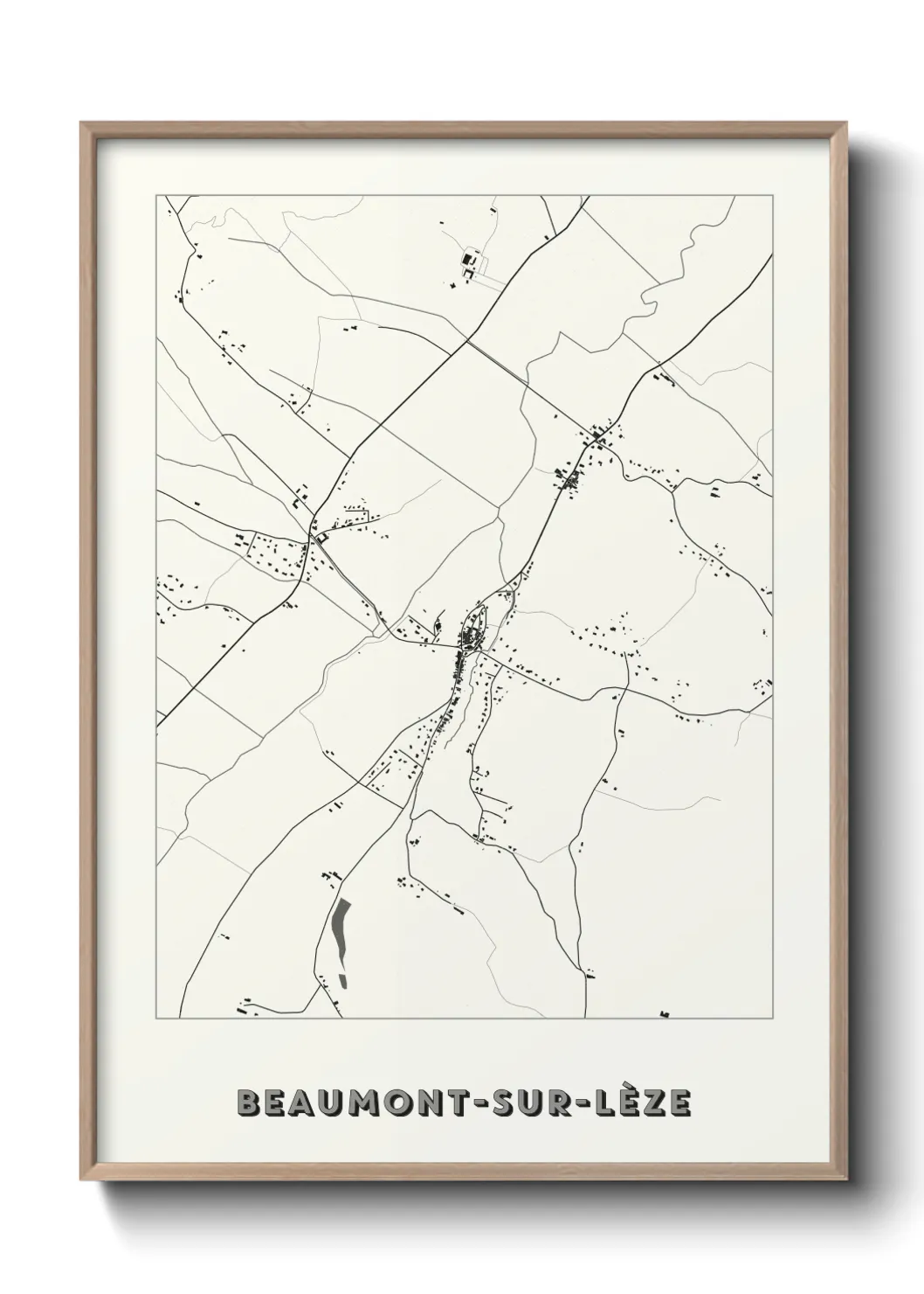 Une affiche de carte sur Beaumont-sur-Lèze