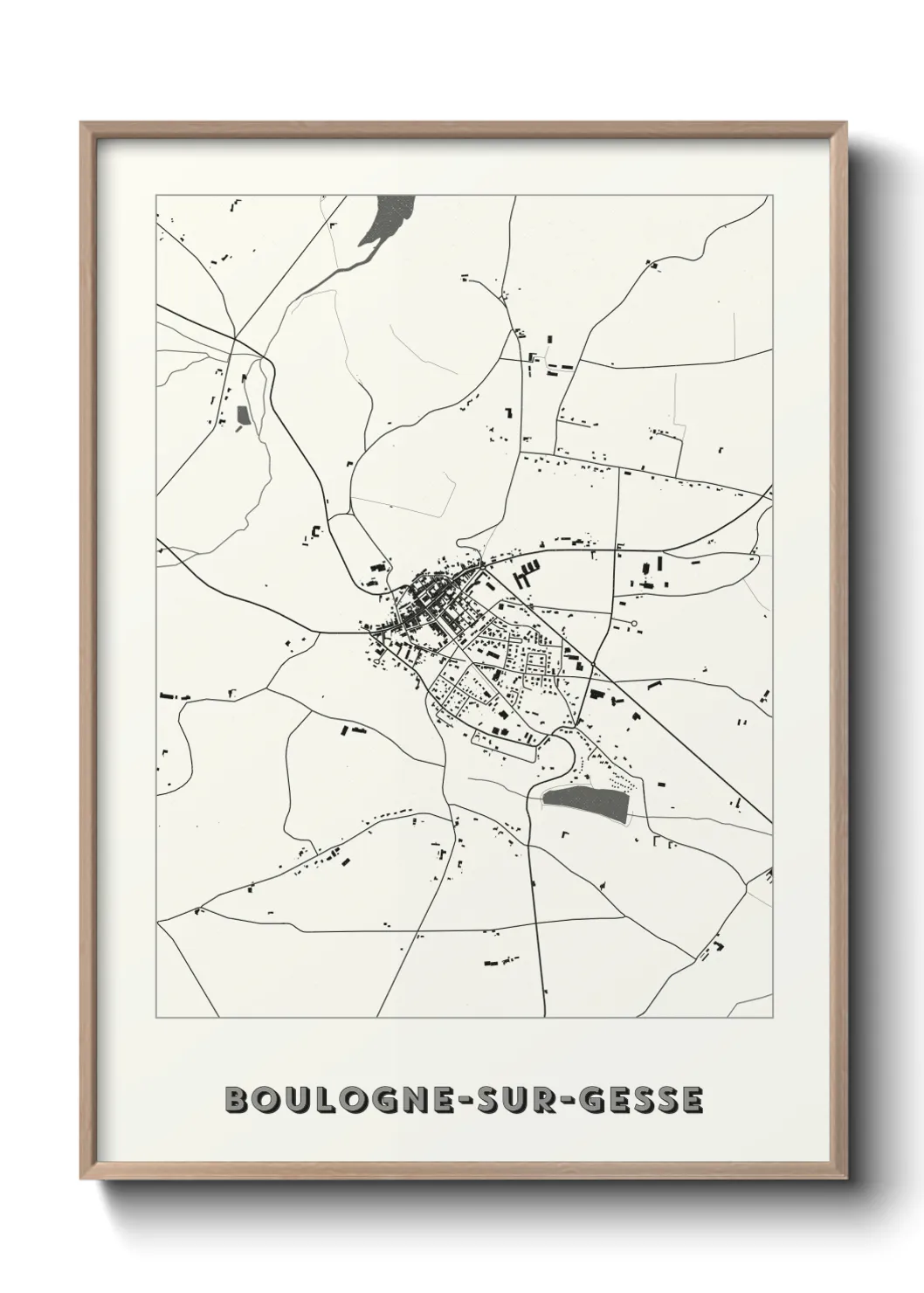 Une affiche de carte sur Boulogne-sur-Gesse