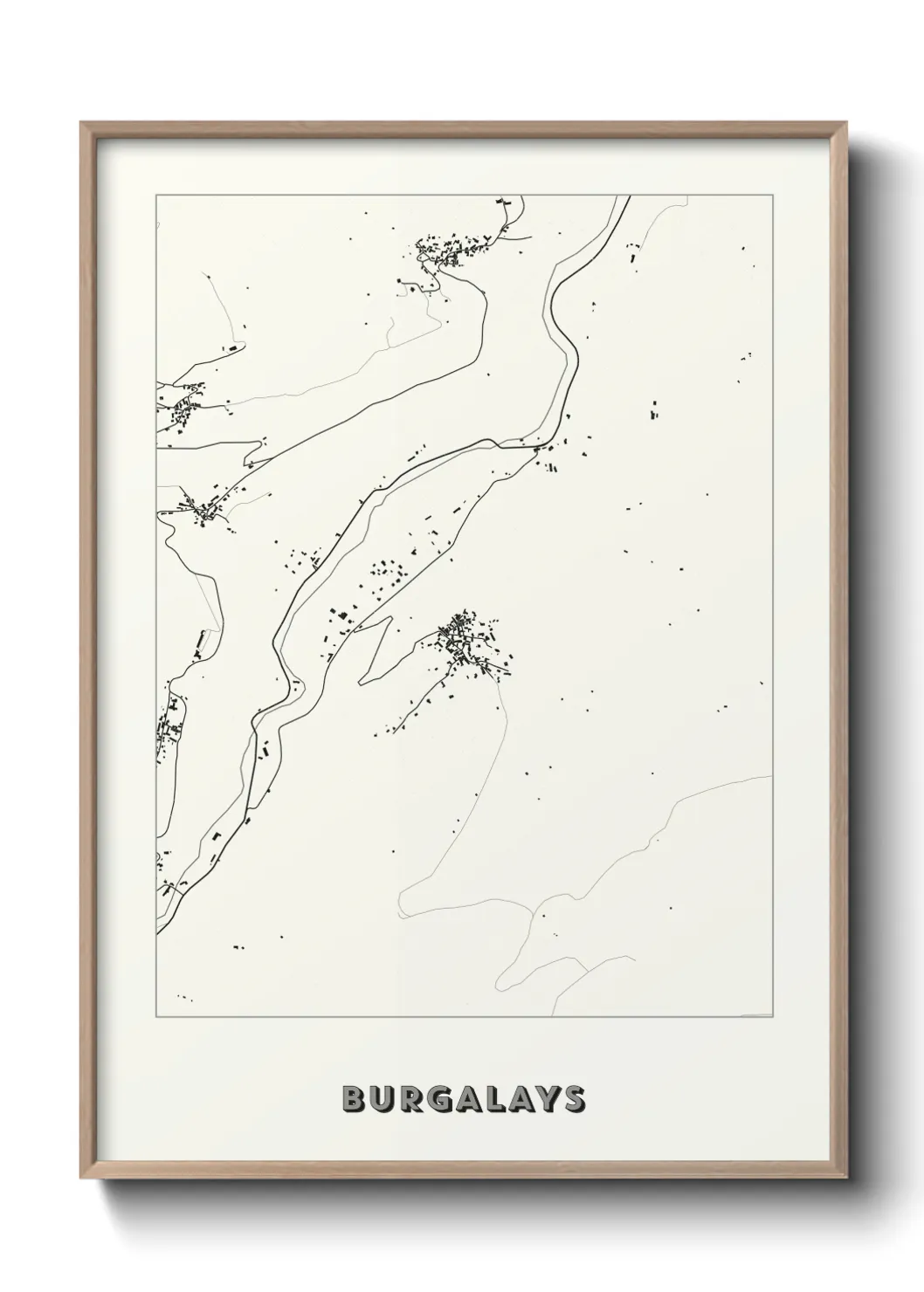 Une affiche de carte sur Burgalays