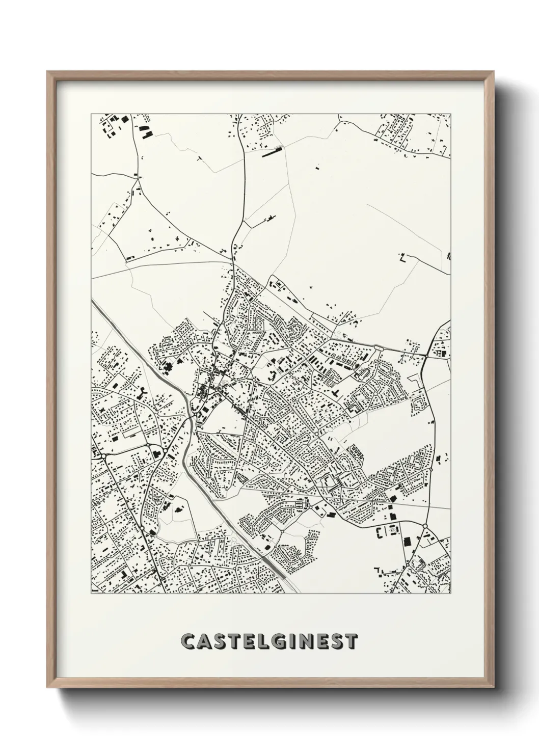 Une affiche de carte sur Castelginest
