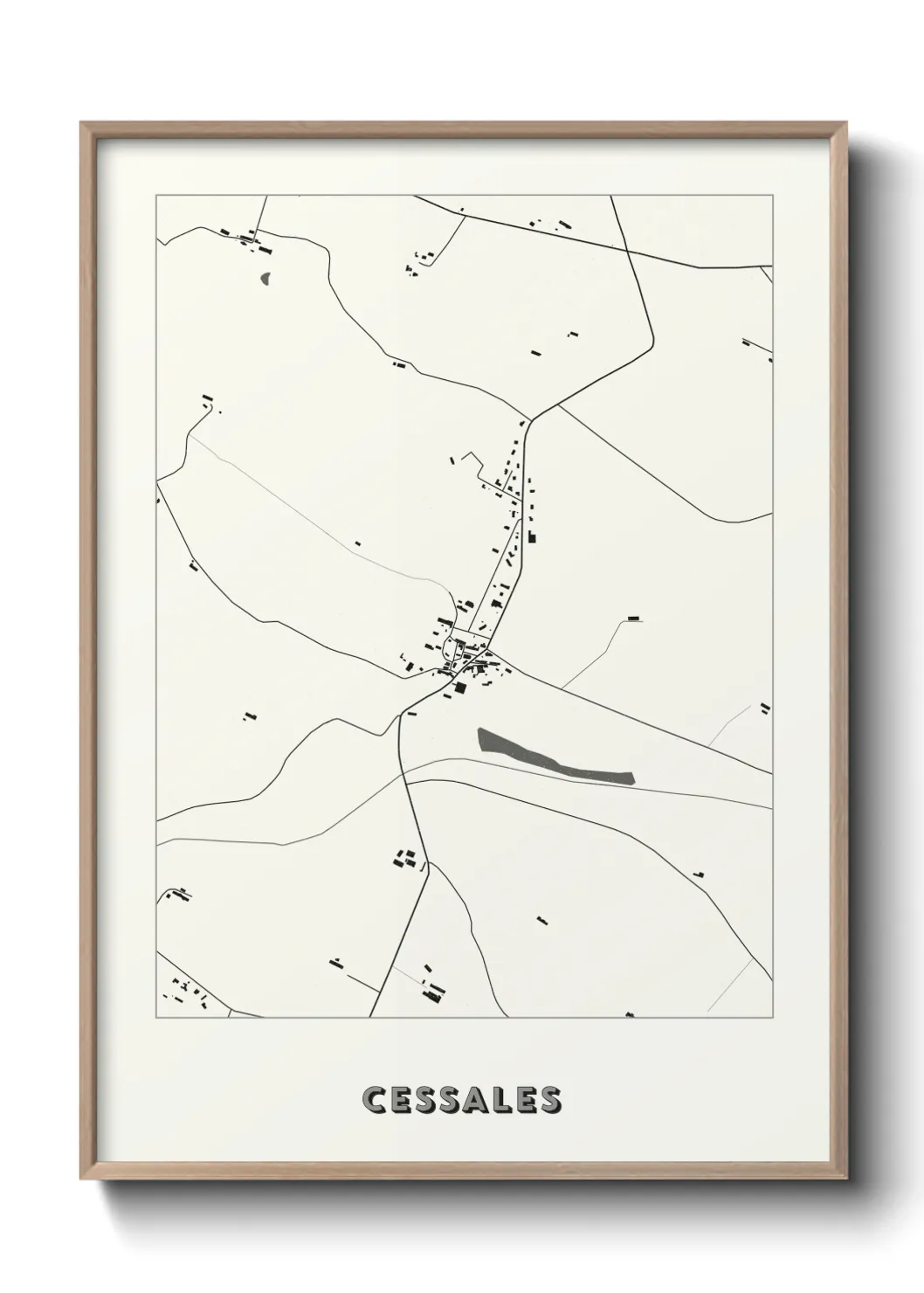 Une affiche de carte sur Cessales