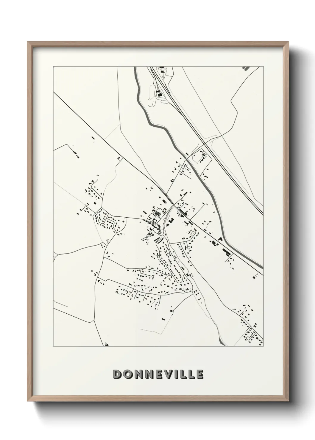 Une affiche de carte sur Donneville
