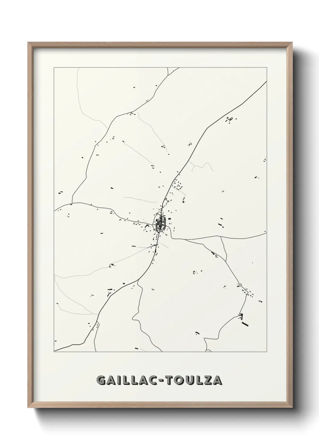 Une affiche de carte sur Gaillac-Toulza
