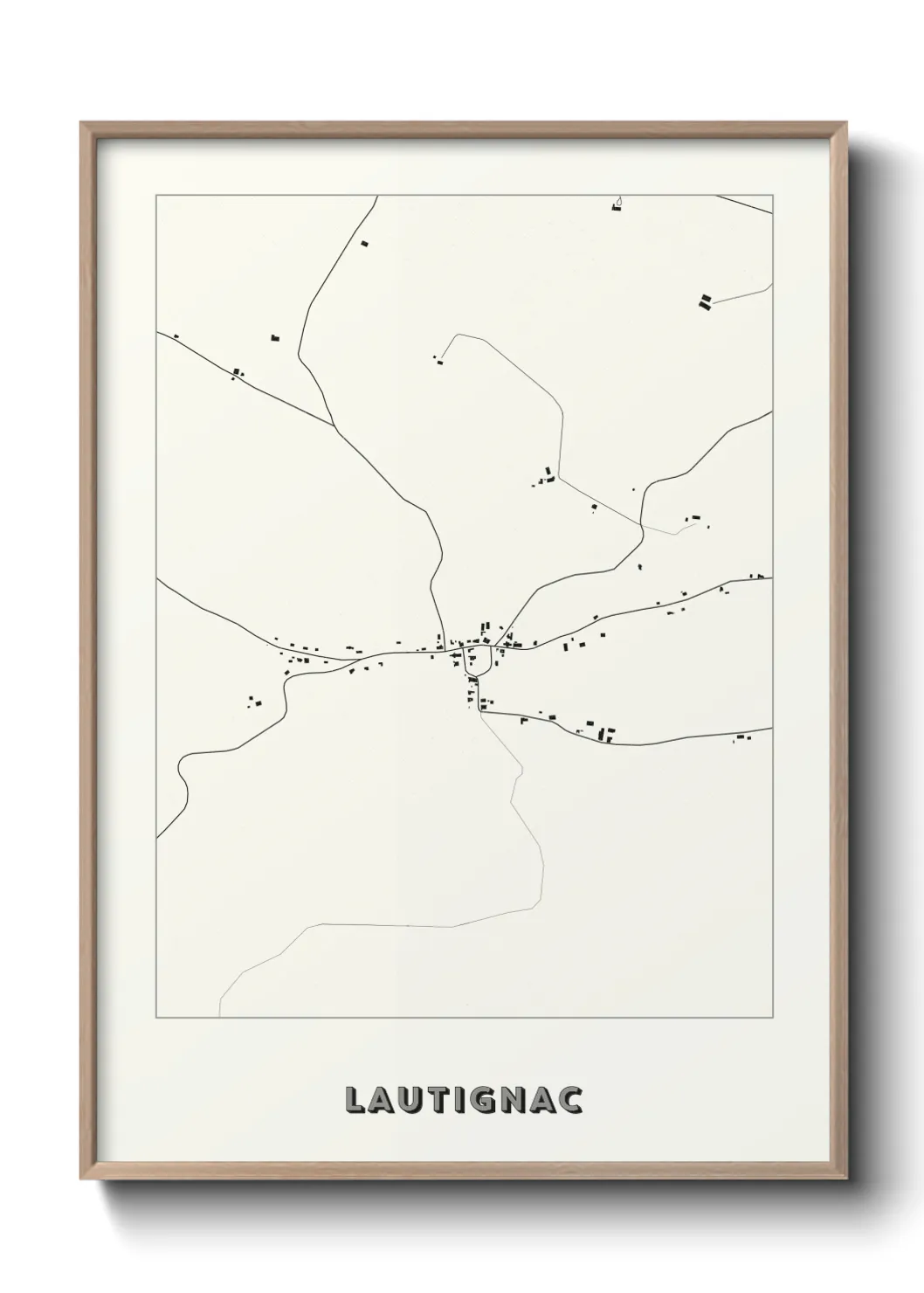 Une affiche de carte sur Lautignac