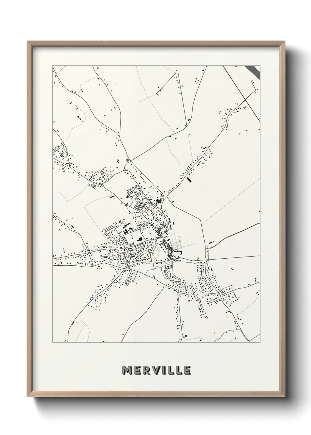 Une affiche de carte sur Merville