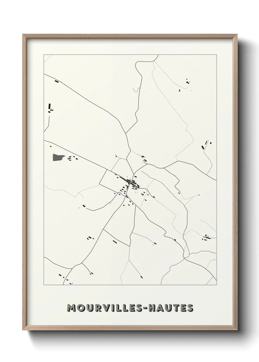 Une affiche de carte sur Mourvilles-Hautes