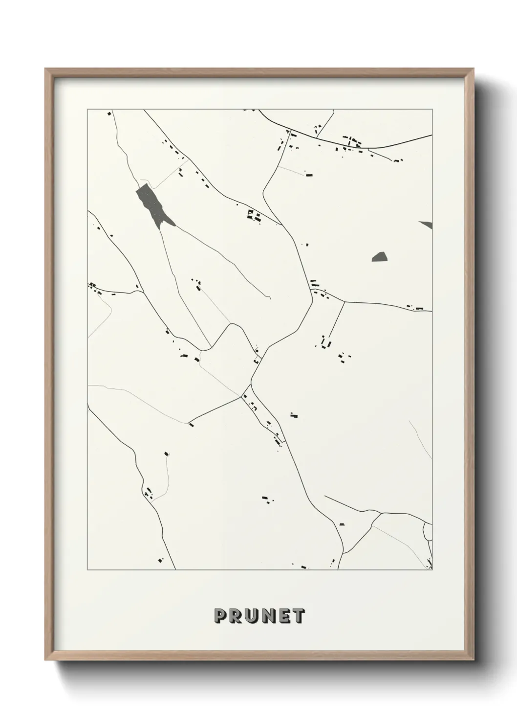 Une affiche de carte sur Prunet