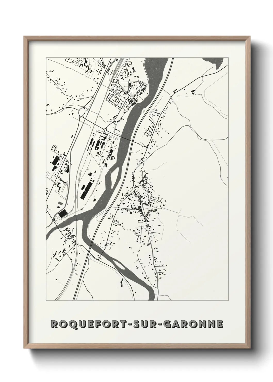 Une affiche de carte sur Roquefort-sur-Garonne