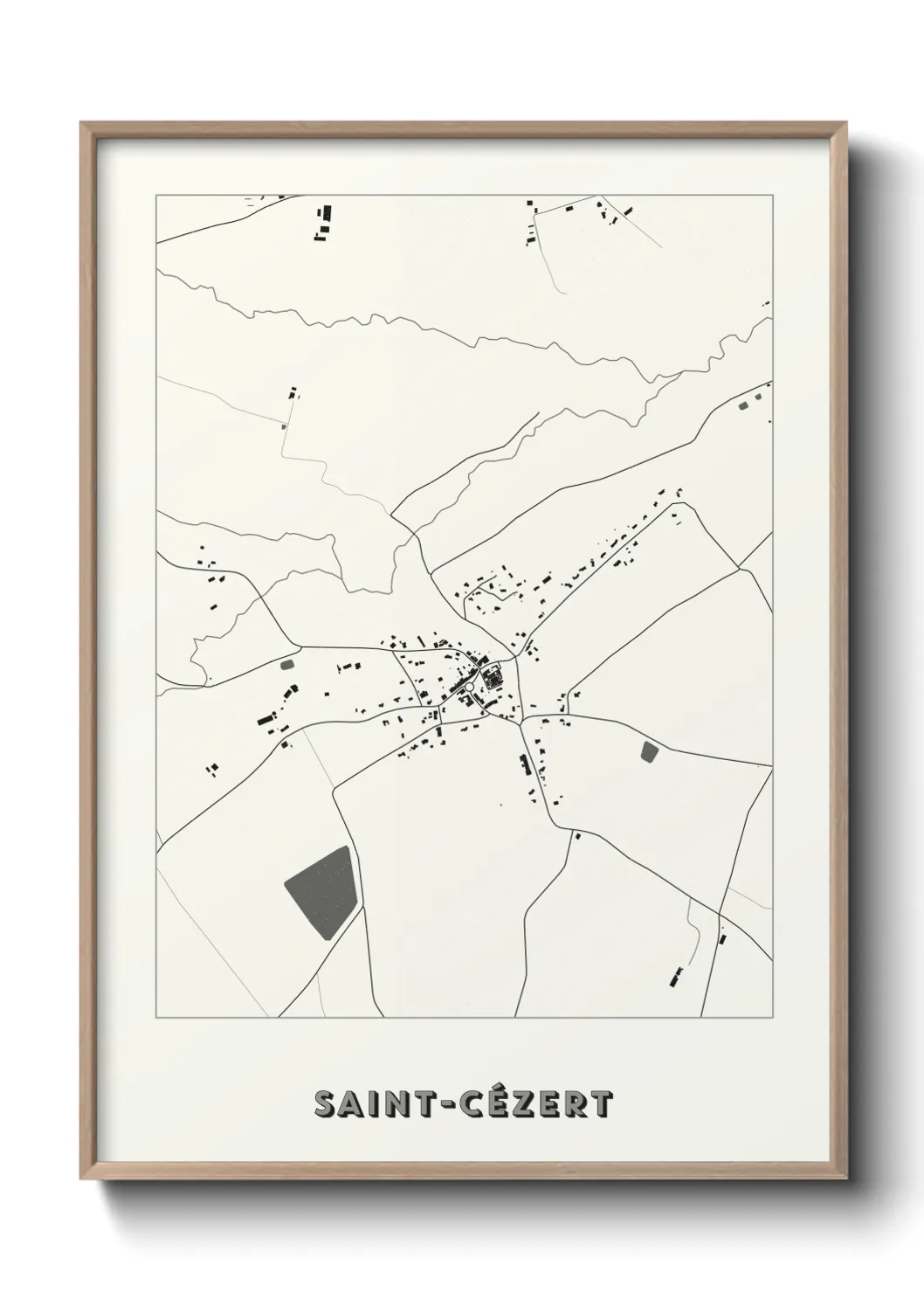 Une affiche de carte sur Saint-Cézert