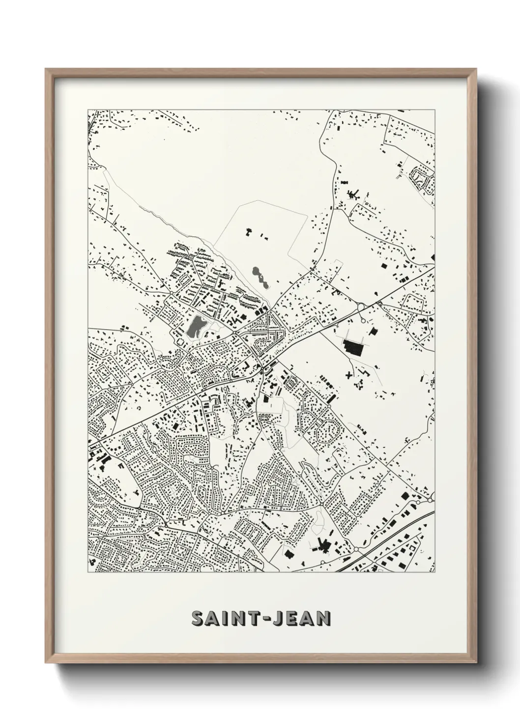 Une affiche de carte sur Saint-Jean