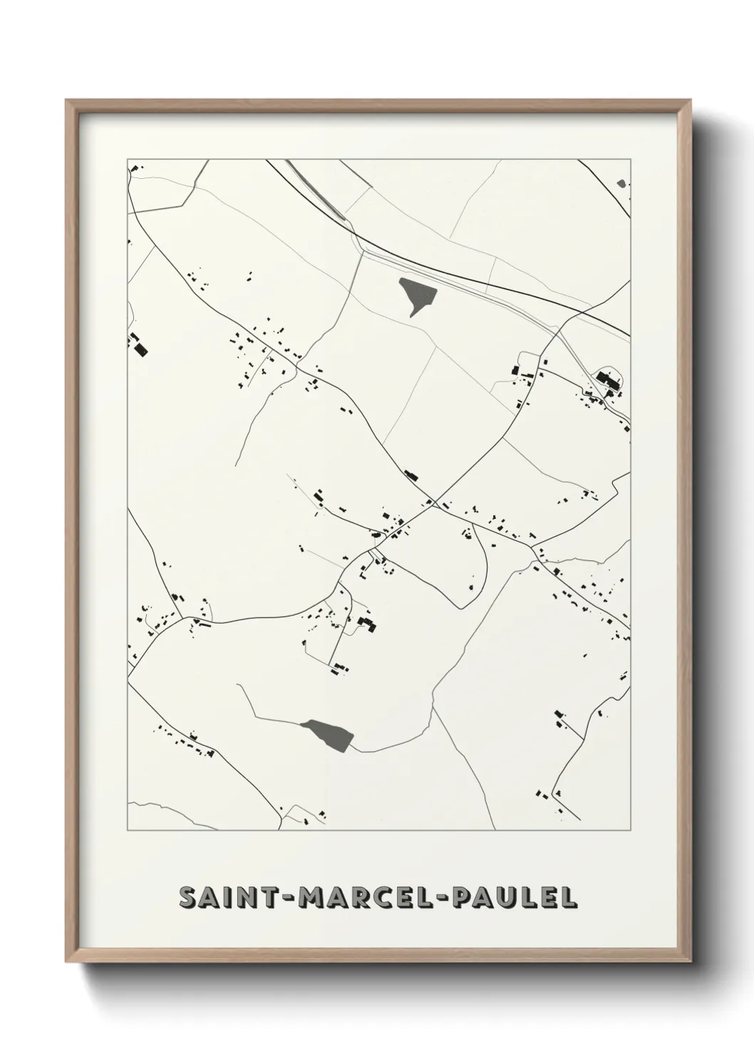 Une affiche de carte sur Saint-Marcel-Paulel