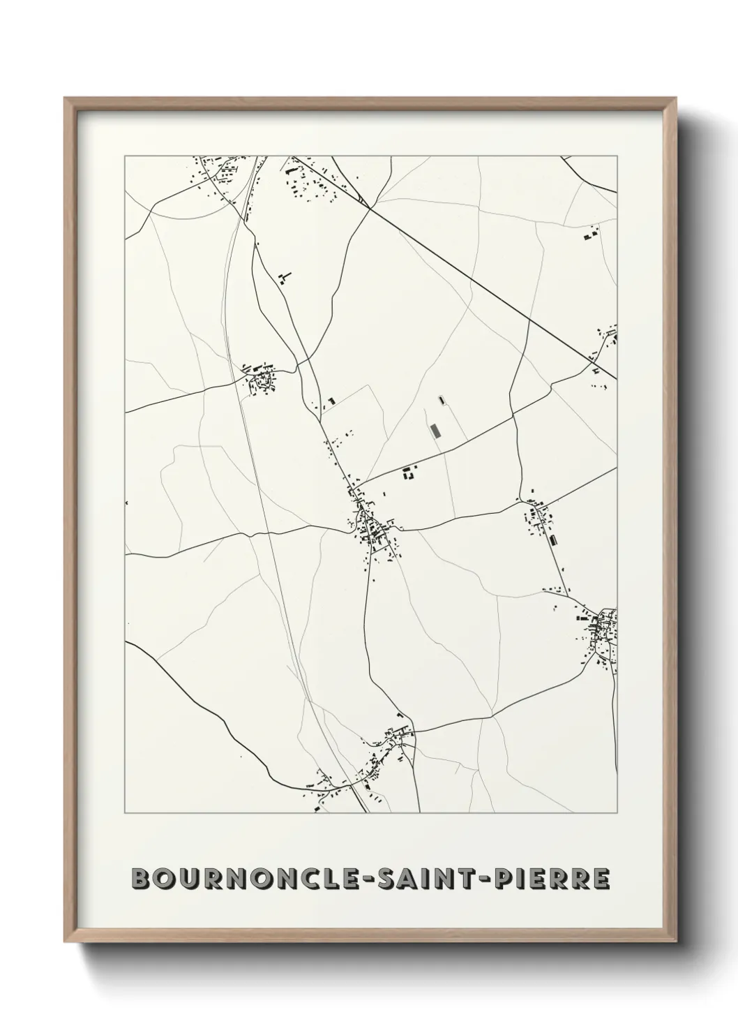 Une affiche de carte sur Bournoncle-Saint-Pierre