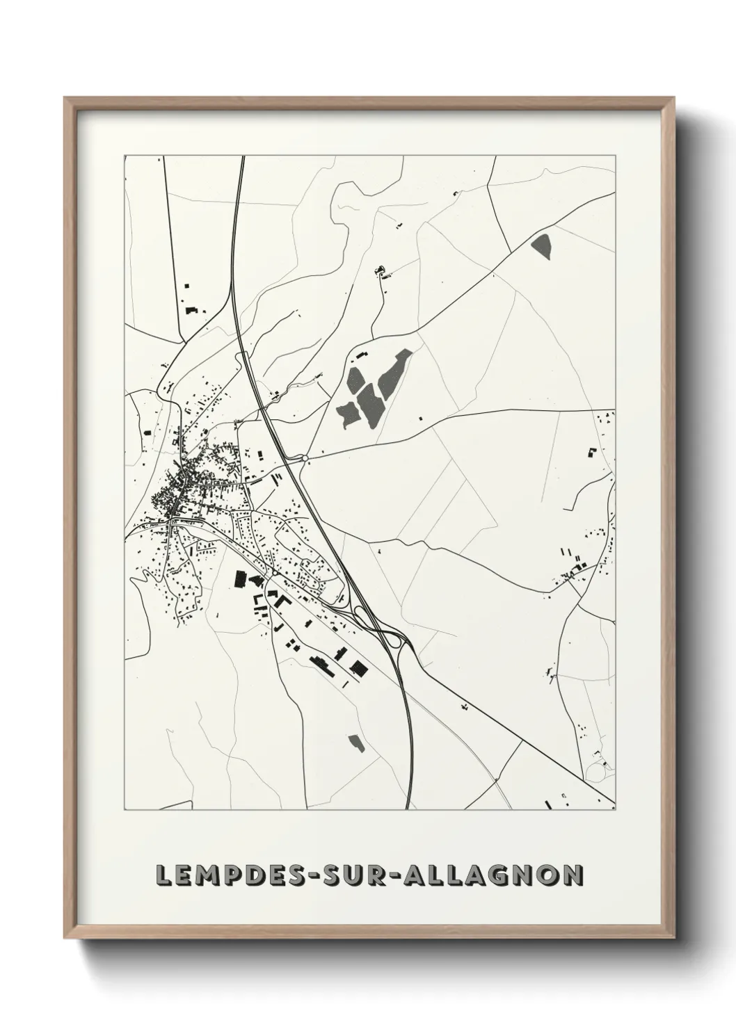 Une affiche de carte sur Lempdes-sur-Allagnon