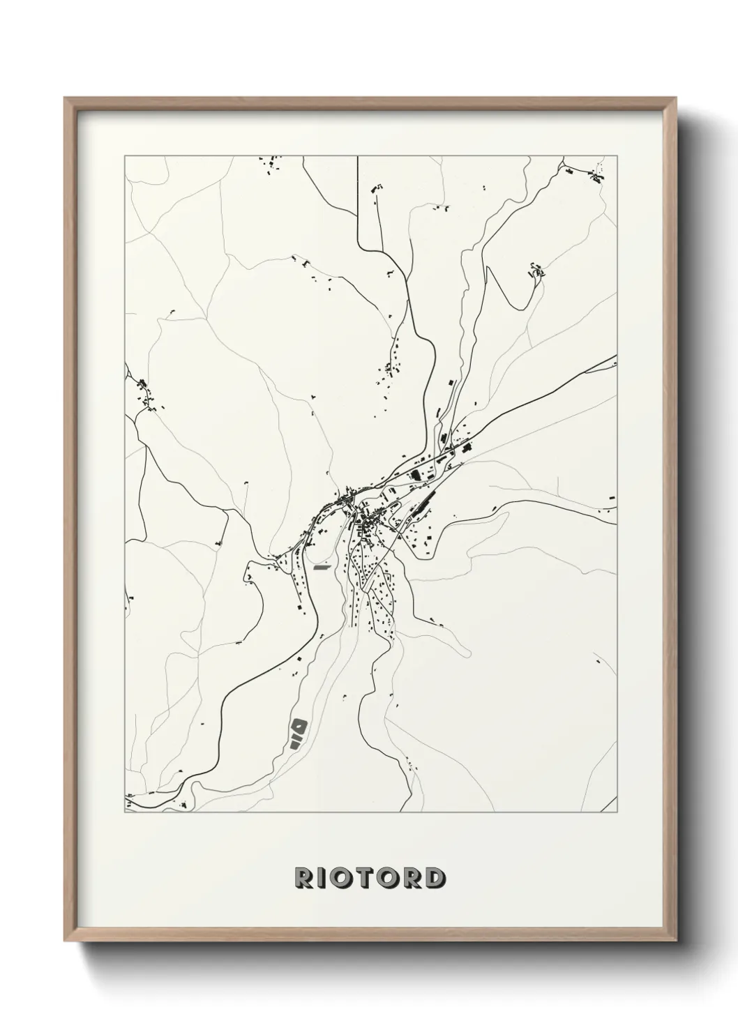 Une affiche de carte sur Riotord