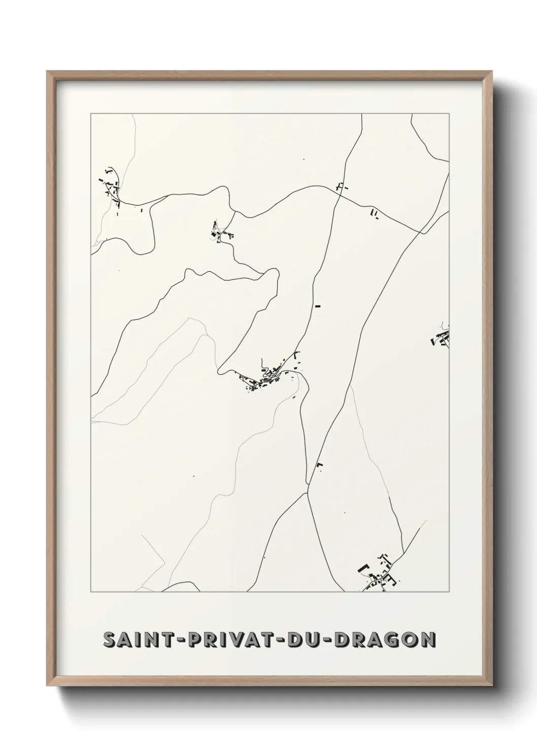 Une affiche de carte sur Saint-Privat-du-Dragon
