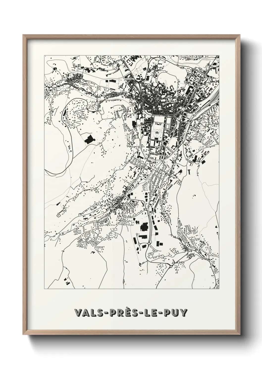 Une affiche de carte sur Vals-près-le-Puy