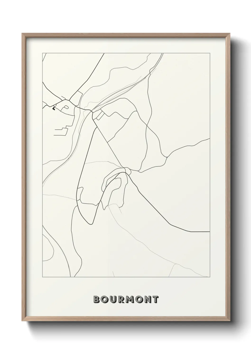 Une affiche de carte sur Bourmont