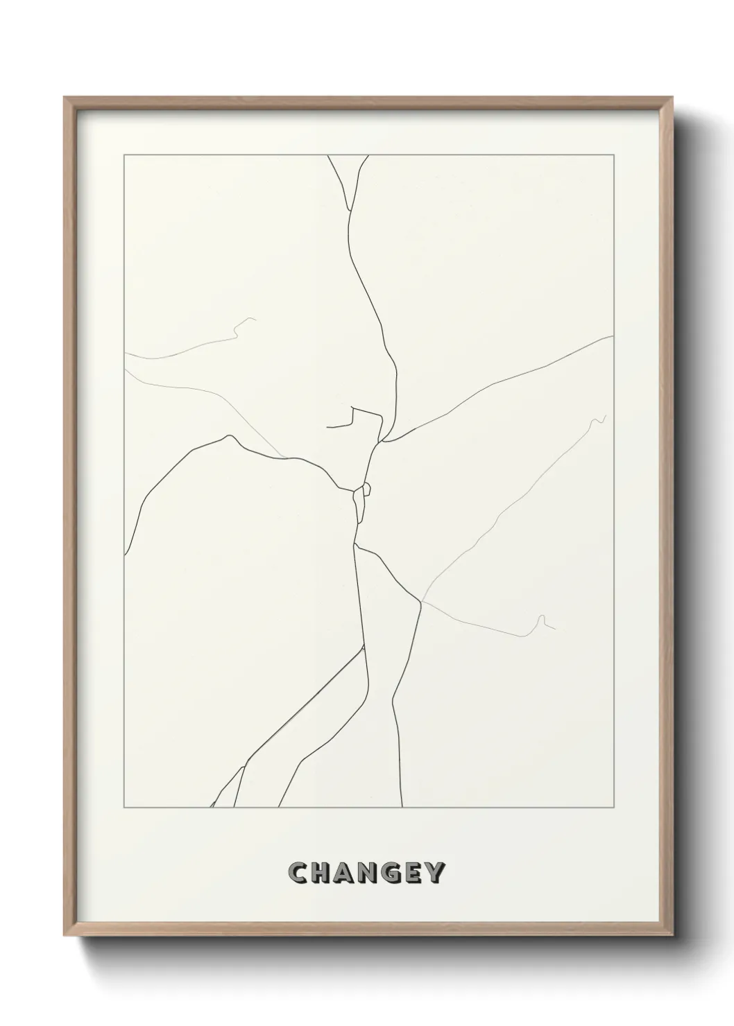 Une affiche de carte sur Changey