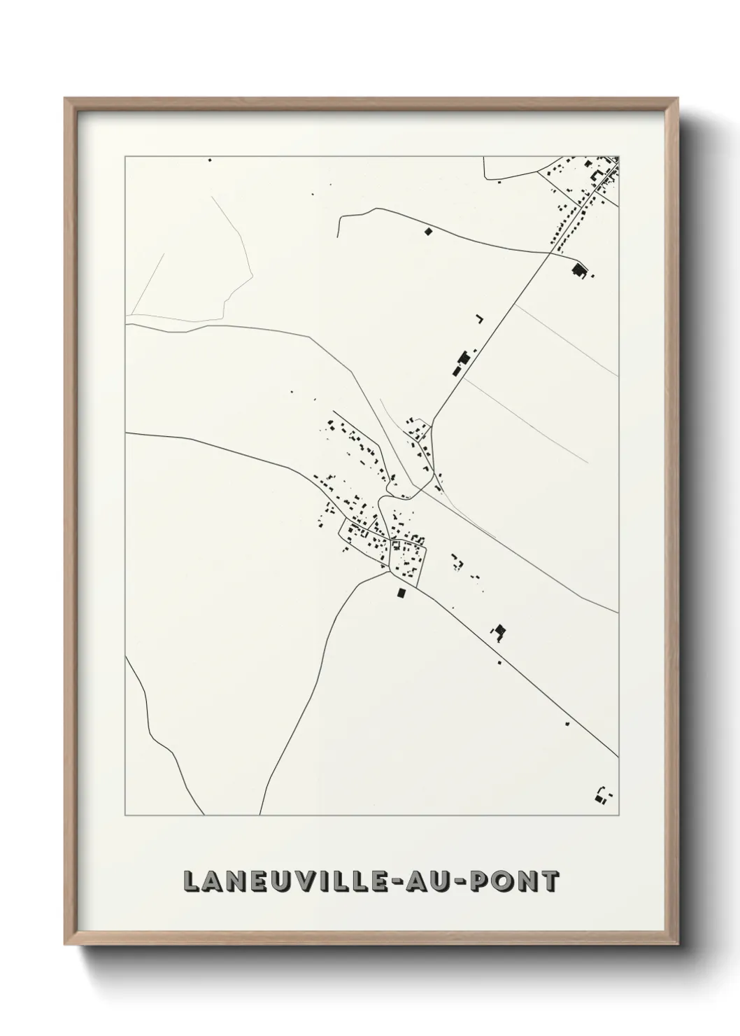 Une affiche de carte sur Laneuville-au-Pont