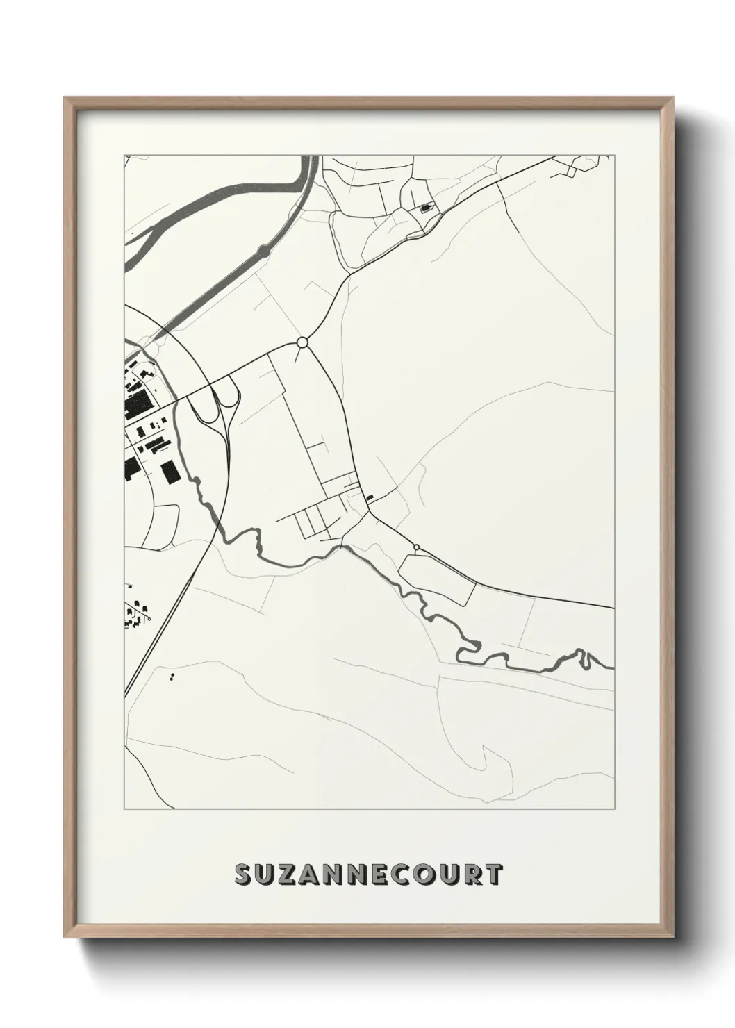 Une affiche de carte sur Suzannecourt