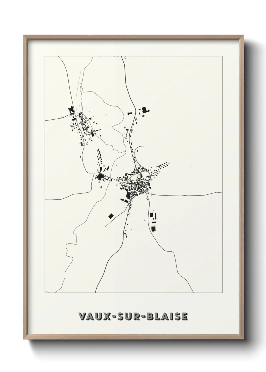 Une affiche de carte sur Vaux-sur-Blaise