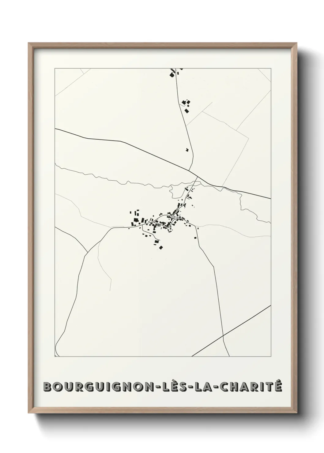 Une affiche de carte sur Bourguignon-lès-la-Charité