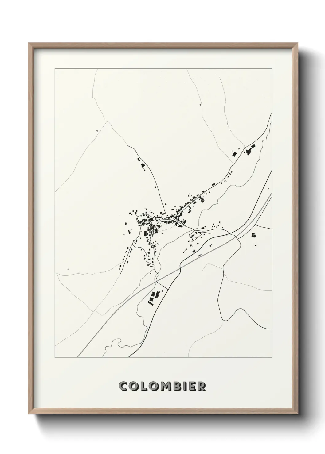 Une affiche de carte sur Colombier