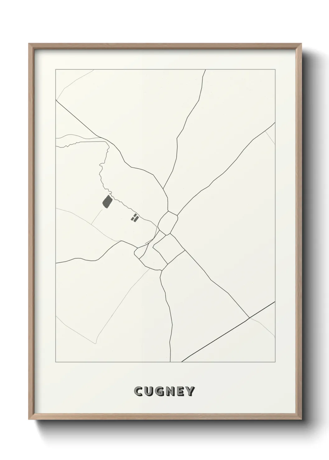 Une affiche de carte sur Cugney