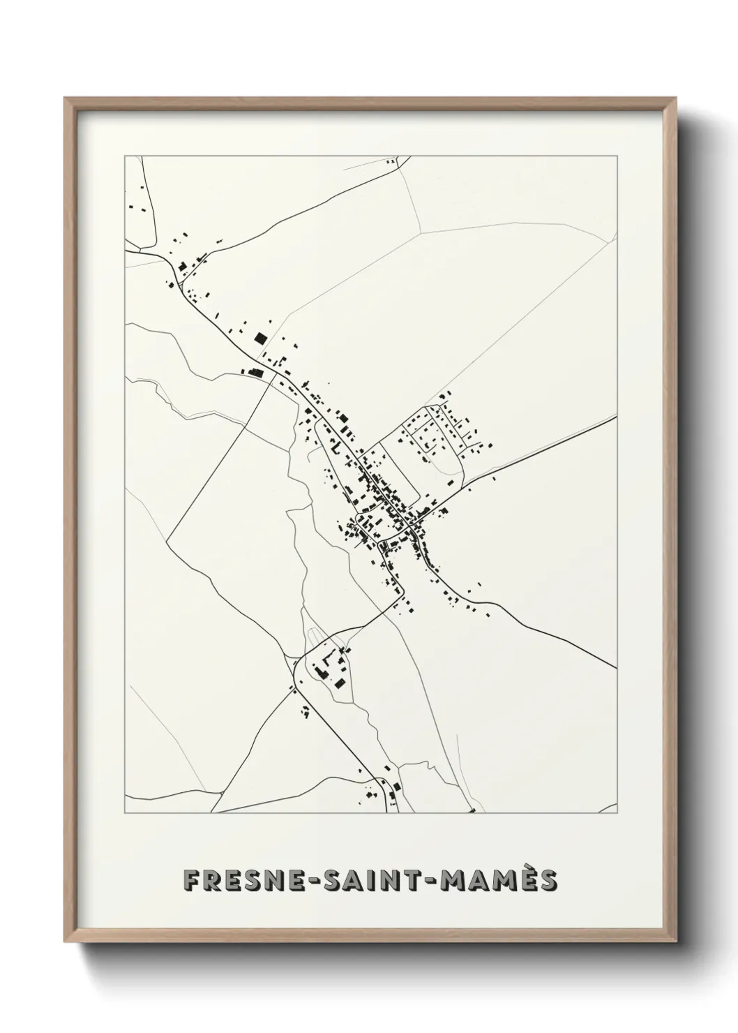 Une affiche de carte sur Fresne-Saint-Mamès