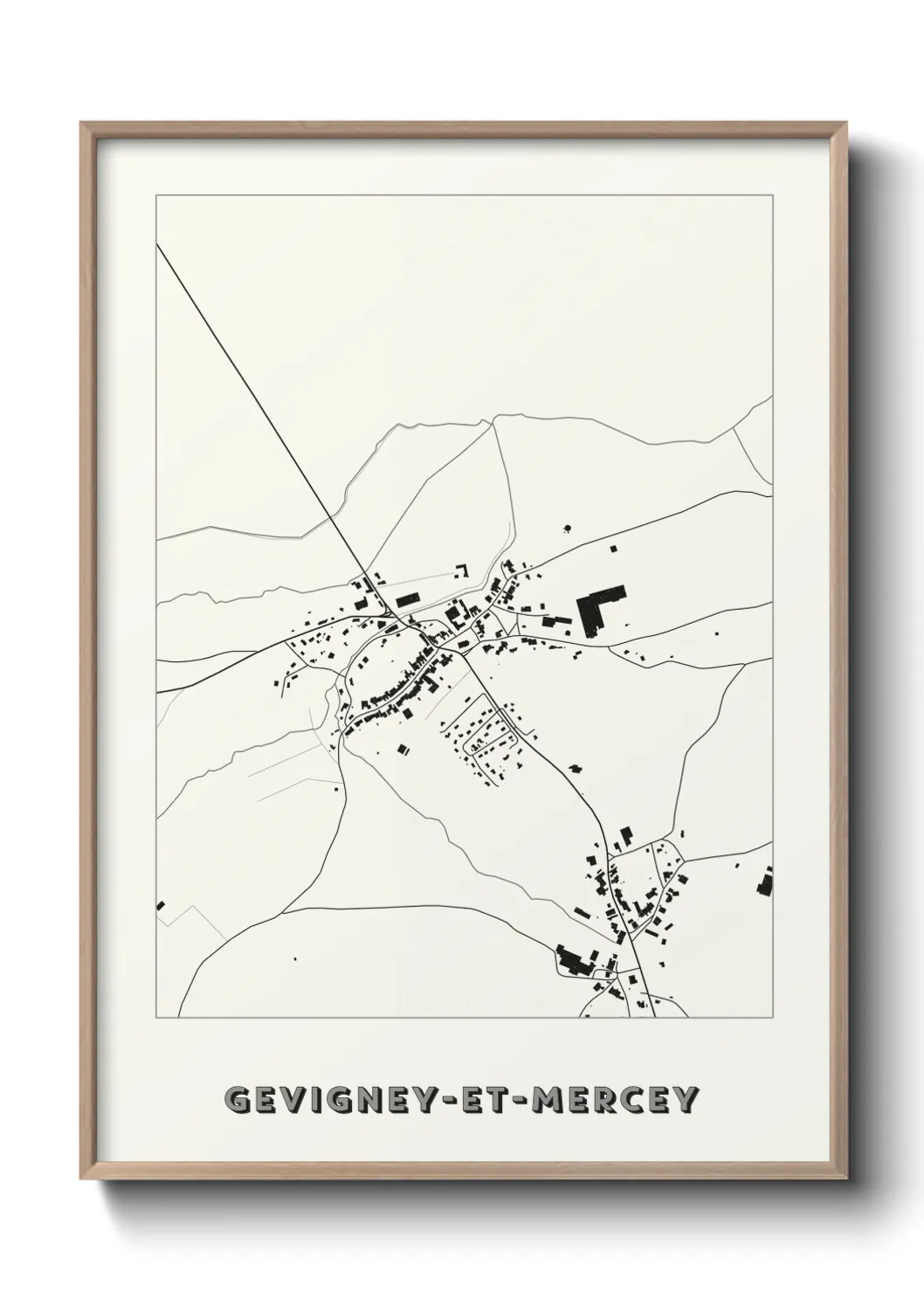 Une affiche de carte sur Gevigney-et-Mercey