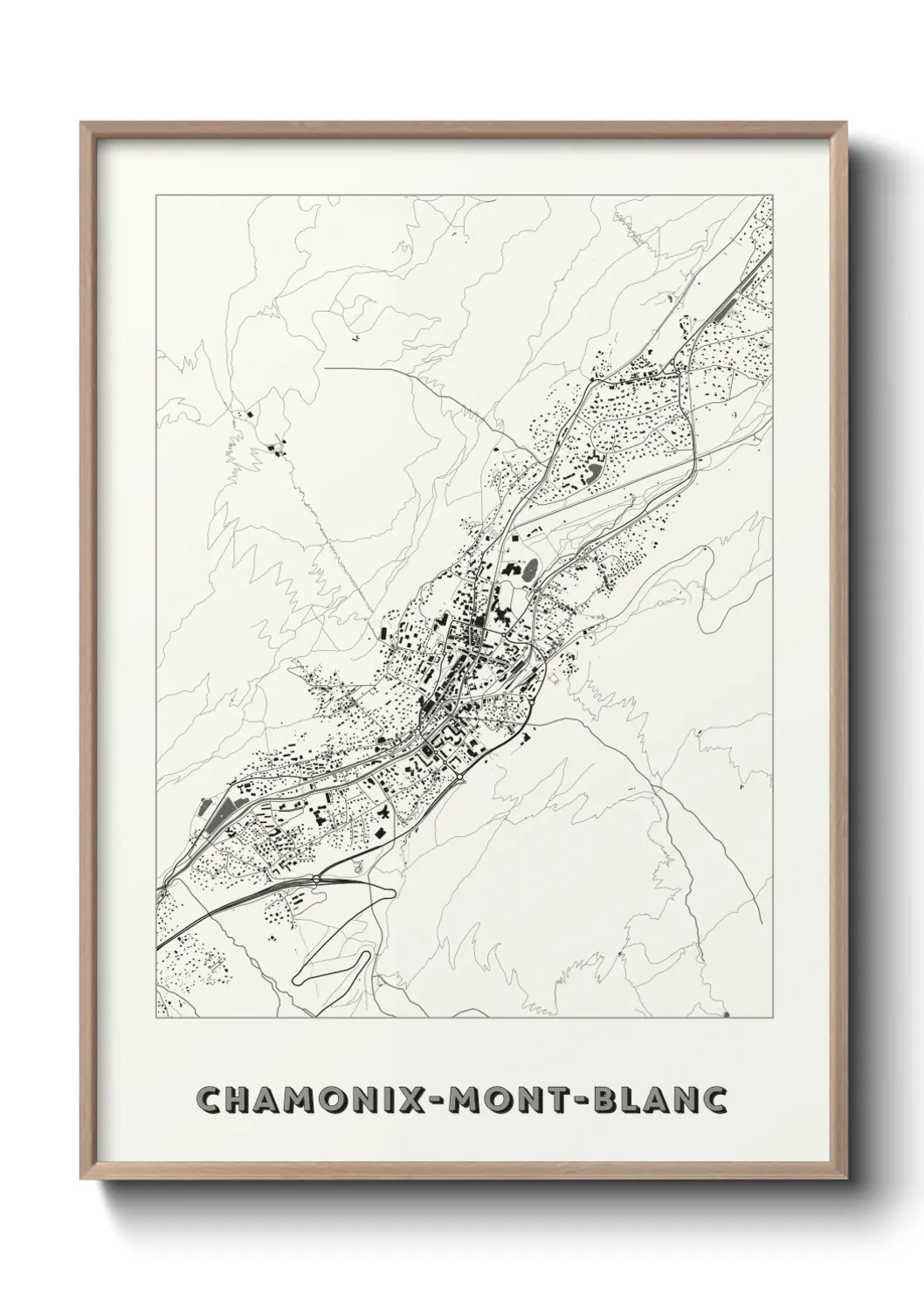 Un poster carteChamonix-Mont-Blanc