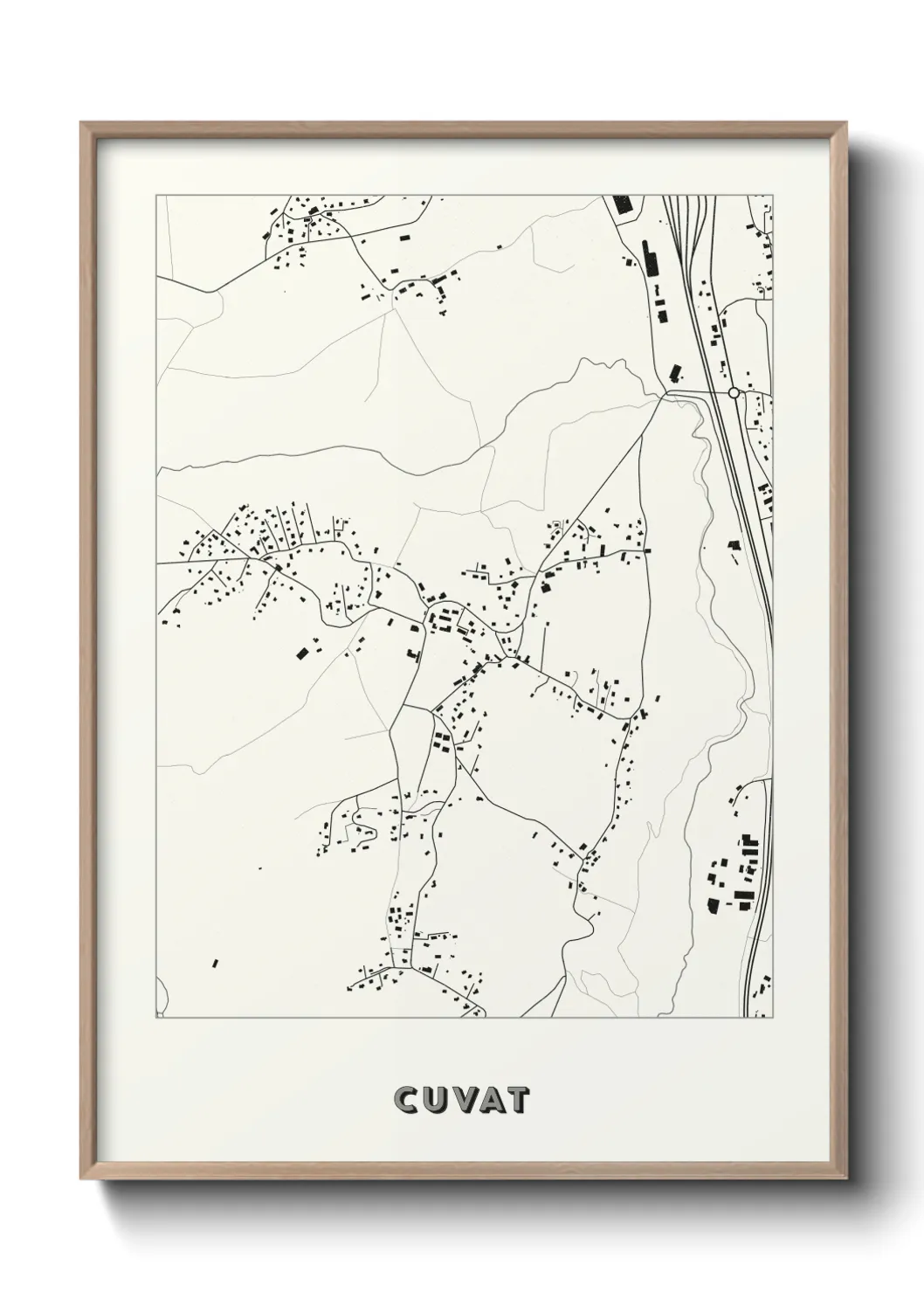 Une affiche de carte sur Cuvat